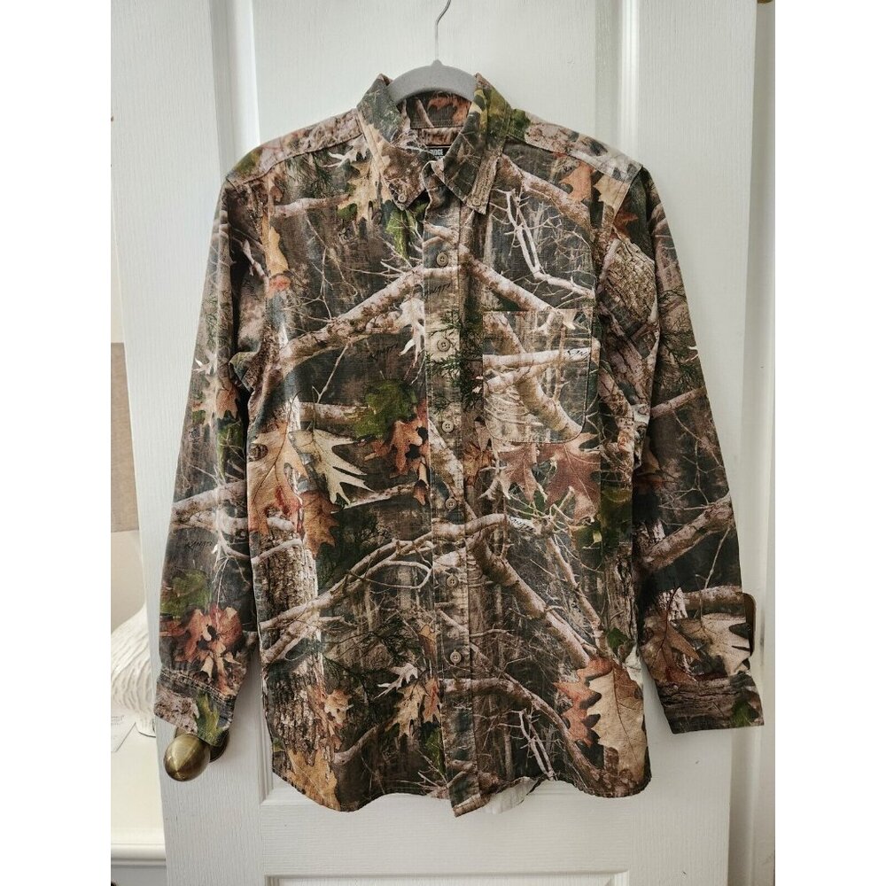RIDGE HUNTER CAMOUFLAGE LongSleeve Hunting Shirt Mens SmallRipstop 100% Cotton‎